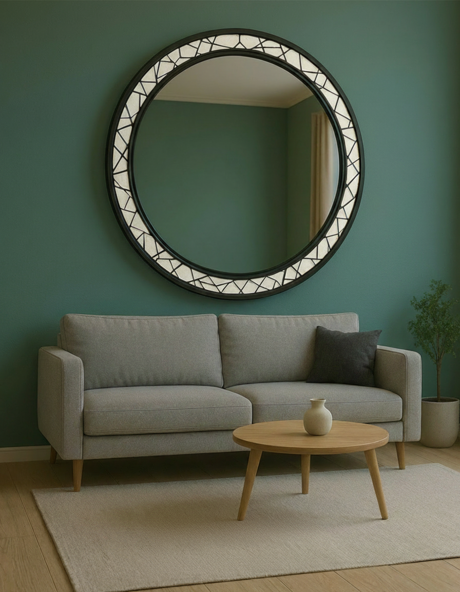 65 CM ÇAP GEOMETRİK SİYAH ÇERÇEVE LD A. 65 CM ÇAP GEOMETRİK SİYAH ÇERÇEVE LD A. - Görsel 1